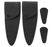 Funda de Tijera de PU Negra, 4 Piezas, Estuche Protector | Corte de Cabello, para Bordado y Manualidades, Lavable, Hecho a Mano, Dos Fundas Medianas