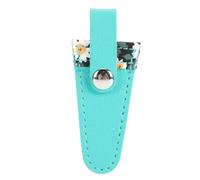 Funda de tijera Funda protectora de cuero de PU para bordado Costura Manualidades Funda protectora de tijera A prueba de polvo Resistente a las manchas Solución de almacenamiento (flor verde)