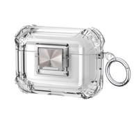 Funda de TPU a prueba de golpes para AirPods Pro3: transparente, delgada, con borde metálico brillante, antiarañazos y compatible con carga