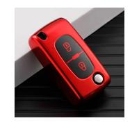 Funda De TPU para Llave De Coche De 2/3 Botones para Peugeot 107 207 307 308 407 607 206 4007 3008 Y 5008 para Citroën C2 C3 C4 C5 C6 C8(2button Red Cover)