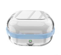 Funda de TPU para Samsung para Galaxy Buds4 Pro Slim Ligero Shell a prueba de polvo Bumper Skin Clear Transparent Design Azul Negro (Azul + Transparente)