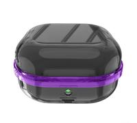 Funda de TPU para Samsung para Galaxy Buds4 Pro Slim Ligero Shell a prueba de polvo Bumper Skin Transparente Diseño Azul Negro (Morado + Negro)