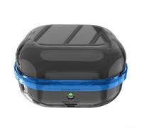 Funda de TPU para Samsung para Galaxy Buds4 Pro Slim Ligero Shell a prueba de polvo Bumper Skin Transparente Diseño Azul Negro (Azul + Negro)