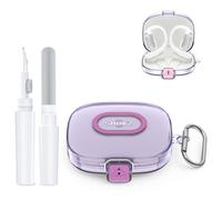 Funda de TPU para Shokz OpenFit Pro, antigolpes, arañazos y polvo, incluye llavero y lápiz de limpieza, para uso diario y exterior, color morado claro