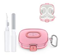 Funda de TPU para Shokz OpenFit Pro, resistente a golpes, arañazos y polvo, incluye llavero y lápiz de limpieza, para uso diario y exterior, color rosa transparente