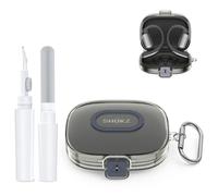 Funda de TPU para Shokz OpenFit Pro, resistente a golpes, arañazos y polvo, incluye llavero y lápiz de limpieza, para uso diario y exterior, color gris transparente