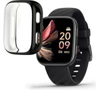 Funda de TPU Suave Antiarañazos para FITVII HM57 Smartwatch 1,85"- Cubierta Protectora Completa y Compatible con HM57 Smartwatch Case (Negro)