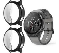 Funda de TPU Suave Antiarañazos para Hama 9000 Smartwatch 1,43"- Cubierta Protectora Completa y Compatible con Hama Smartwatch 9000 Case (Negro+Negro)