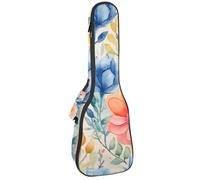 Funda de transporte acolchada para ukelele de 23 pulgadas, diseño de girasoles amarillos, acuarela, con almacenamiento y asa gruesa, Multicolor 06, 25.9x9x3.1in/66x23x8cm, Organizador de bolsas