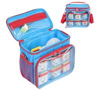 Funda de transporte compatible con Little Tikes Story Dream Machine Books, organizador para niños, proyector Little Tikes, reproducción de audio y serie de personajes, azul y rojo, Bolsa de