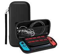 Funda de transporte compatible con Nintendo Switch y consola y Switch OLED - Funda protectora rígida portátil de viaje con bolsillos para accesorios y juegos y más, Black, Organizador de bolsas