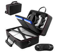 Funda de transporte compatible con PS5 SLIM 2023, funda de viaje rígida para Play Station 5 Slim Disc y consola de edición digital, controladores, base vertical, disco y accesorios de cable