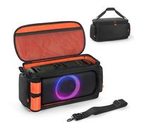 Funda de transporte de viaje compatible con JBL PartyBox On The Go 2/On-The-Go/Essential, bolsa protectora acolchada con acceso a múltiples lados, bolsillo externo de almacenamiento para micrófono y