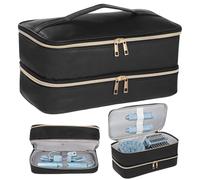 Funda de transporte de viaje para secador de pelo, compatible con Dyson Airwrap, Shark FlexStyle, secador de pelo Revlon, bolsa de almacenamiento de doble capa con cremalleras para accesorios de