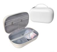 Funda de transporte impermeable de EVA para extractor de leche portátil con pestañas suaves y compartimentos de malla integrados para separación de componentes (blanco)