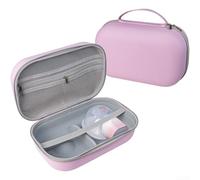 Funda de transporte impermeable de EVA para extractor de leche portátil con pestañas suaves y compartimentos de malla integrados para separación de componentes (rosa)
