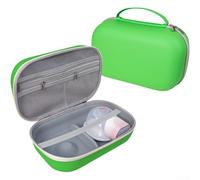 Funda de transporte impermeable de EVA para extractor de leche portátil con pestañas suaves y compartimentos de malla integrados para separación de componentes (verde)