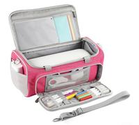 Funda de transporte organizada para Cricut Joy Xtra con apertura de acceso completo y compartimentos internos para mantener la máquina de cortar y los suministros juntos (rosa)