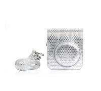 Funda de Transporte para Instax Mini 12 Cámara, Bolsa Plateada de PU con Correa para el Hombro, Bolsa Protectora a Prueba de Caídas y Polvo para Instax Mini 12 Accesorios