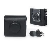 Funda de transporte para Instax Wide Evo, bolsa de almacenamiento de cámara retro de piel sintética portátil con correa para el hombro, cubierta superior extraíble para una fácil toma de fotos, Negro