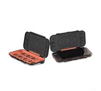 Funda de transporte para juegos de Nintendo Switch, capacidad para 14 cartuchos, caja de almacenamiento ABS, funda rígida protectora compacta, bolsa de viaje portátil de carcasa rígida (negro y azul)