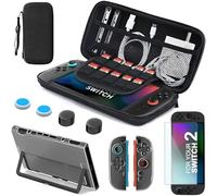 Funda de transporte para Nintendo Switch 2, bolsa de almacenamiento 9 en 1 Switch 2 accesorios con funda protectora de consola, carcasa Jo-Con 2, protector de pantalla, ranuras para tarjetas de juego