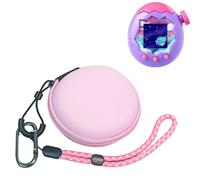 Funda de Transporte para Tamagotchi Paradise, Mini Bolsa de Almacenamiento, Organizador Portátil, Funda Protectora de PU a Prueba de Golpes con Correa para Muñeca (Rosa)