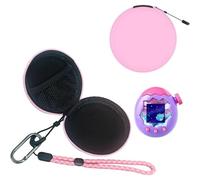 Funda de transporte portátil para Tamagotchi Paradise, de poliuretano duro, a prueba de polvo, a prueba de golpes, funda protectora de viaje con organizador de correa de mano (rosa)