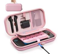 Funda de Transporte rígida para Nintendo Switch 2 2025/ Switch OLED/Switch, con Adaptador y Almacenamiento Joypad, con 22 Cartuchos de Juegos, Rosa