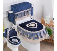 Funda De Tres Piezas para Cojines De Inodoro, Universal para Todas Las Estaciones, Antipolvo, Decoración De Baño, Lavable con Agua(A)