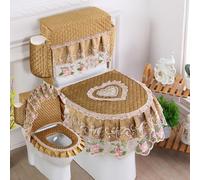 Funda De Tres Piezas para Cojines De Inodoro, Universal para Todas Las Estaciones, Antipolvo, Decoración De Baño, Lavable con Agua(B)