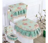 Funda De Tres Piezas para Cojines De Inodoro, Universal para Todas Las Estaciones, Antipolvo, Decoración De Baño, Lavable con Agua(D)