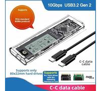 Funda de unidad de estado sólido con doble protocolo M 2 NVME NGFF, USB 3 2 Gen 2 de 10 Gbps de velocidad y monitoreo inteligente de salud para el estado de la unidad (NVME CC)