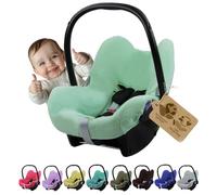 Funda de verano para capazo compatible con Maxicosi Cabri Fix (menta) | Funda protectora transpirable de algodón/rizo, suave, ajuste perfecto con ranuras para el cinturón, asiento de bebé, lavable