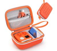 Funda de viaje compatible con Yoto Mini edición 2024, bolsa de almacenamiento rígida de EVA para reproductor de audio y música, tarjetas de audiolibro y cable de carga, Orange, 6.3 x 4.7 x 3 inches