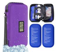 Funda de viaje con enfriador de insulina aprobada por la TSA, bolsa de refrigeración refrigerada para medicamentos con bolsa de hielo para suministros de cuidado de la diabetes