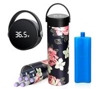 Funda de viaje con enfriador de insulina aprobado por la TSA, pantalla de temperatura de 48 horas, botella enfriadora de viaje de insulina, estuche de viaje para diabetes con bolsa de hielo de