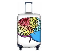 Funda de viaje elástica unisex personalizada para equipaje, diseño de cerebro izquierdo y derecho (18-21 pulgadas), White, M