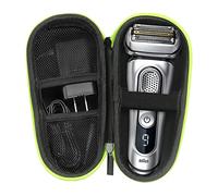 Funda de viaje para afeitadora Braun Series 3/3S/5/5S/7/7S/9/9S/9 Pro, funda de afeitar de viaje, funda rígida de EVA para viajes, funda de transporte rígida para recortadora y afeitadora, Verde-a