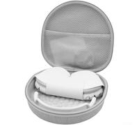 Funda de viaje para AirPods para Max con forro de terciopelo suave, protección completa, bolsa rígida bidireccional con cremallera, color rosa, 22 x 21,5 cm (gris)