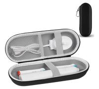 Funda de viaje para cepillo de dientes eléctrico, bolsa protectora de EVA dura con bolsillo de malla, funda portátil para cepillos de dientes para viajes de negocios, camping, ajuste universal para la
