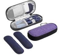 Funda de viaje para enfriador de insulina, enfriador de insulina con 2 paquetes de hielo de nailon, estuche para bolígrafo de insulina, estuche de viaje de insulina para suministros para diabéticos,
