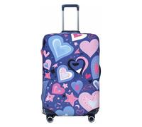Funda de Viaje para Equipaje Funda Protectora for Maletas con diseño de corazón de Amor, Color Rosa y Azul, de 18 a 32 Pulgadas(M)