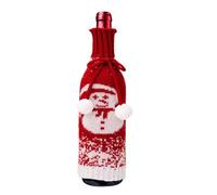 Funda de vino de Navidad, suéter para botellas de vino, funda de punto de Papá Noel, alce de Navidad, suéter elástico decorativo para botellas de vino para familia, amigos, colegas