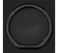 Funda de Volante calefactable para Citroen C1 C2 para C3 para C4 para C5 C6 VTS Xsara C-Crosser para Berlingo Jumpy Protector Cuero Fibra Carbono para Volante Coche Accesorios(Round Black B)