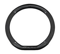 Funda de Volante calefactable para Peugeot 108 206 207 208 301 307 308 406 407 408 508 607 2008, 3008, 4008, 5008 GT, Protector de Gamuza para Volante de Coche de Fibra de Carbono(D Black)