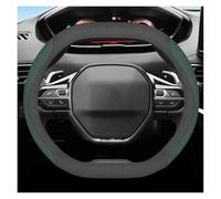 Funda de Volante calefactable Protector de Cuero para Volante de Coche, Accesorios para Peugeot 5008, 3008, 2008, 208, Rifter GT EV, 2019, 2020, 2021, 2023, 2024, 2025, 2026(Suede Green 35)