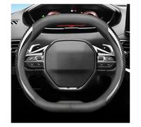 Funda de Volante calefactable Protector de Cuero para Volante de Coche, Accesorios para Peugeot 5008, 3008, 2008, 208, Rifter GT EV, 2019, 2020, 2021, 2023, 2024, 2025, 2026(Carbon Black 35)