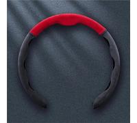 Funda de Volante calefactable Protector Gamuza 5D para Volante Coche 15 Pulgadas 38cm Antideslizante Transpirable Accesorios universales para Coche para para Toyota(RRed Black)