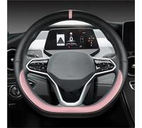 Funda de Volante calefactable Protector para Volante Coche en D para Sharan para Passat para Touran para Tiguan 2015-2025 Teramont para Atlas para T-Roc T-Cross 2017-2025(Pink)